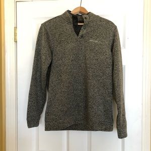 Eddie Bauer Radiator Fleece Pullover Snap Front Gray Top Sweater Men’s Medium